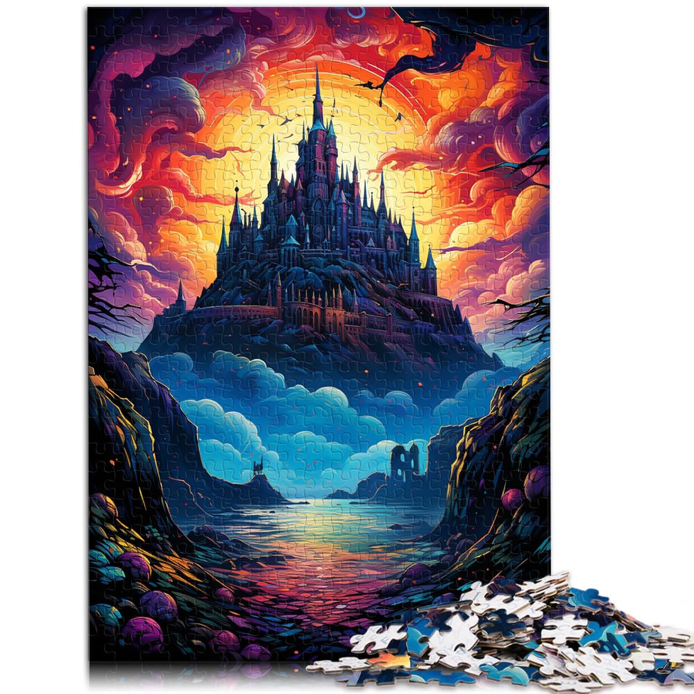 Puzzle-Geschenk, farbenfrohes psychedelisches Schloss, 1000-teiliges Puzzle, anspruchsvolles, unterhaltsames Spiel für die ganze Familie, 1000 Teile (50 x 75 cm)