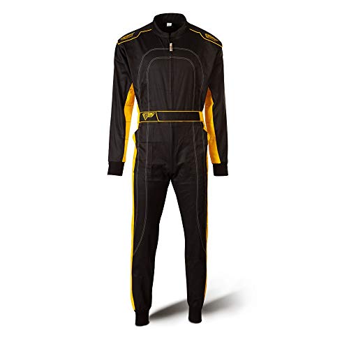 Speed Kinderoverall - Overrall für Indoor-Kartsport schwarz/gelb (140)