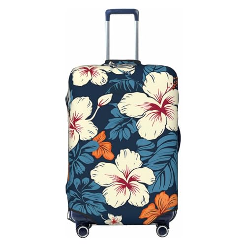 CSGJMYGS Hawaii-Blumen-Gepäckabdeckungen für Koffer, waschbar, modisch, dehnbar, kratzfest, passend für 45,7 - 81,3 cm Gepäck, XL, Schwarz, XL, Schwarz , XL