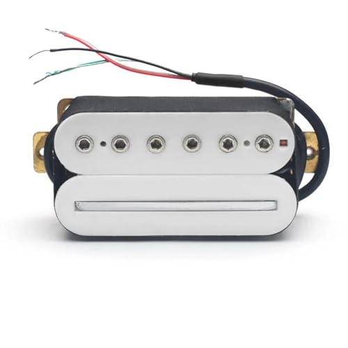 Gitarren-Tonabnehmer Humbucker Für E-Gitarre, Verstellbarer Dual-Coil-Gitarren-Tonabnehmer Mit 4-Leiter-Kabel, Spulenaufteilung, Schwarz (Color : Bridge White)