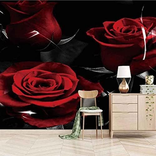 Rote Rose 3D Tapeten Wanddekoration Fototapete Sofas Wohnzimmer Wandbild Schlafzimmer-200cm×140cm