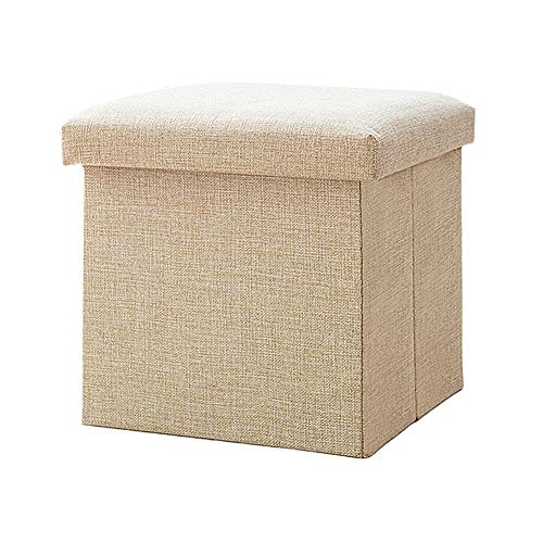 Rysmliuhan Shop sitzhocker fusshocker gepolstert Hocker und Puffs Kleiner osmanischer Stauraum Aufbewahrungshocker Fußhocker Puffs graue Ottomane Hocker Aufbewahrung beige,30 * 30 * 30