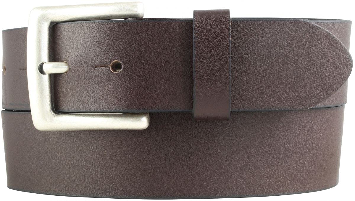 BELTINGER Überlängen-Gürtel aus Vollrindleder 4 cm | 120-180 cm Ledergürtel für Herren mit Gürtelschnalle Altsilber 40mm | Herren-Gürtel in Übergrößen | Braun 150cm