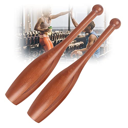 REOTEL Wooden Indian Club Indische Clubs für Zuhause Krafttraining Schwungkeule Holz für Keulen zum Muskelaufbau Aufwärmen Muscle Gebäude Erwärmung bis Festigkeit Ausbildung,L