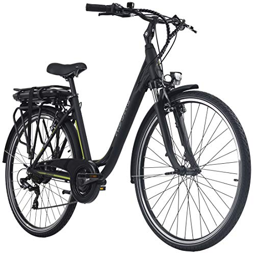 Adore E-City Bike Damen Versailles 28'' Alu Pedelec weiß-grün 7 Gang E-Bike 250 Watt Li-Ion 36V/10,4 Ah