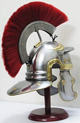 Nautical Replica Hub Roman Centurion Helm Warrior Armor Metal Red Plume mit Innenfutter