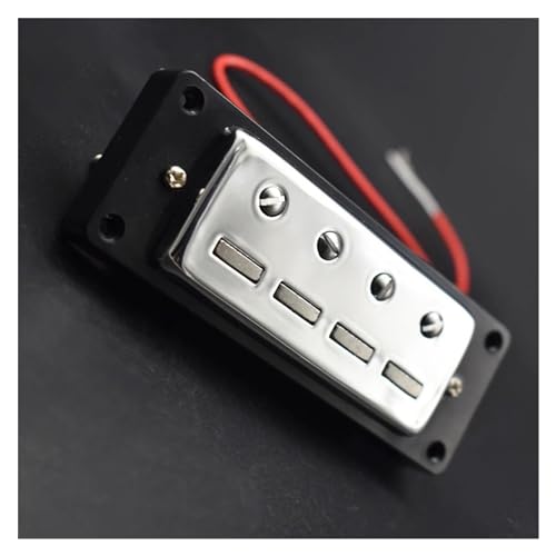 1 Stück Chrome 4 Saiten Mini E-Gitarre Bass Humbucker Pickup mit Pickup Install Ringen Single-Coil-Tonabnehmer (Color : Bridge)