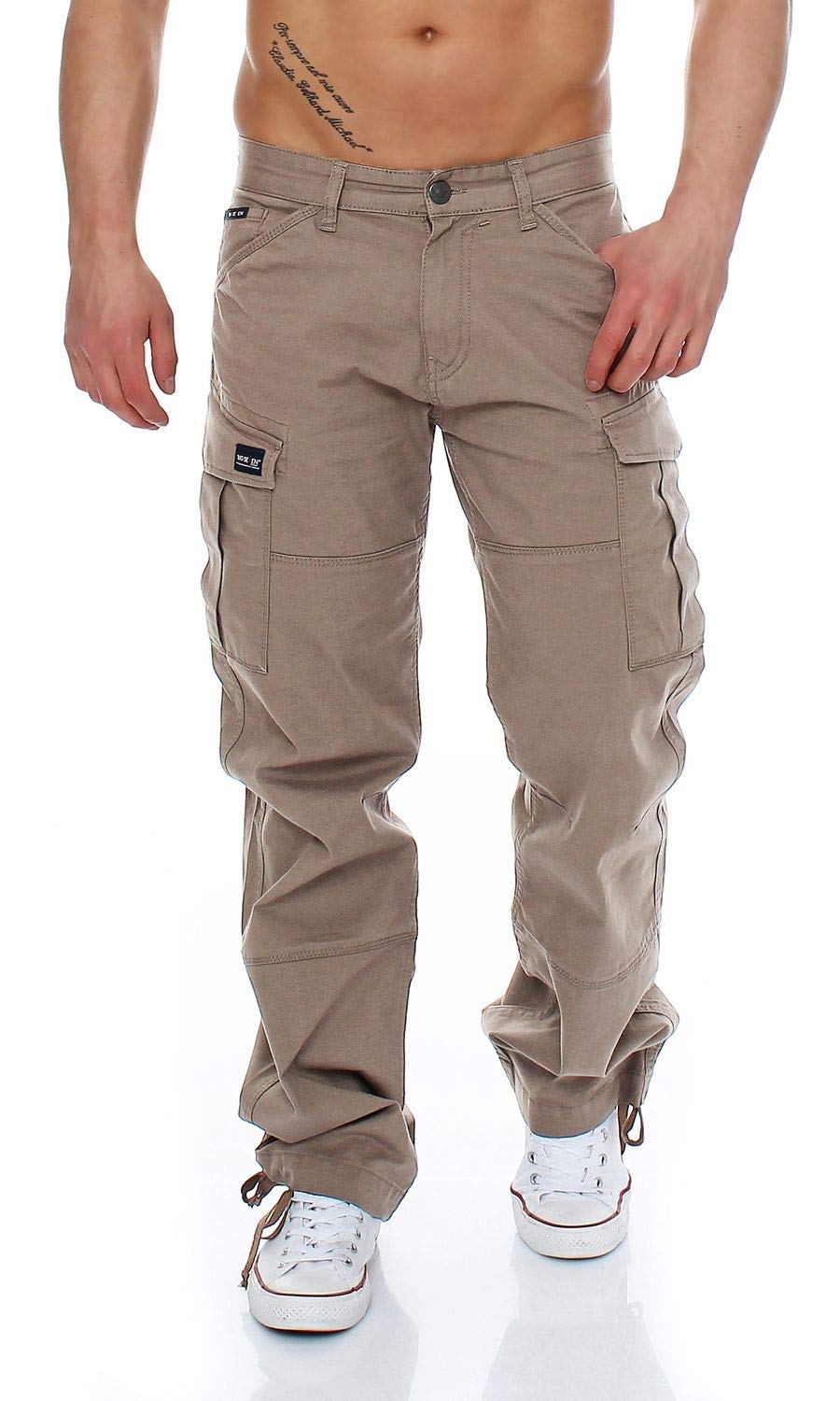 Big Seven Brian Cargo Hose Comfort Fit Herren Jeans, Farbe:Beige (Moon Rock), Hosengröße:W46/L34