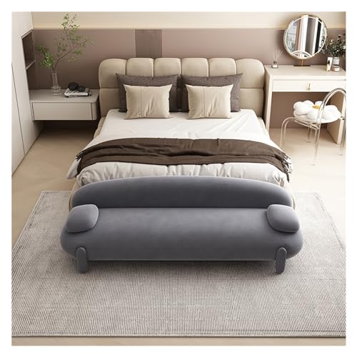 Sitzbank für Schlafzimmer Gepolsterte lange Bank, moderne getuftete Bettbank mit osmanischem Holzrahmen, Akzentbank for den Eingangsbereich, das Esszimmer und das Wohnzimmer Bettbank(Dark Grey,150*55*