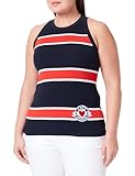 Love Moschino Women's Slim fit Tank Top, Blue White RED, 44