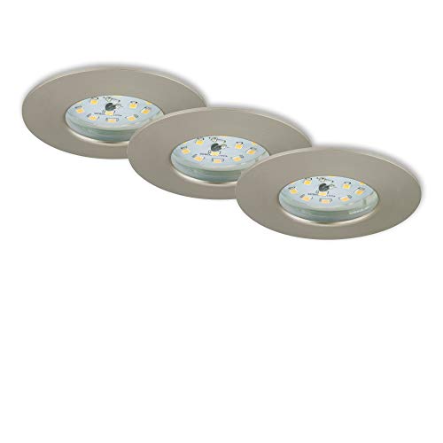 Briloner LED Einbauleuchten matt-nickel, 3er Set