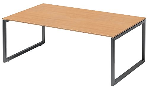 Bisley Cito Chefarbeitsplatz/Konferenztisch, 740 mm höhenfixes O, H 19 x B 2000 x T 1200 mm, Metall, Bc334 Dekor Buche, Gestell Anthrazitgrau, 120 x 200 x 85 cm