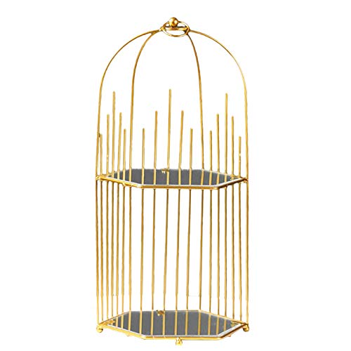 LARUISEE Nordic Simple Desktop Storage Rack Portable Hollow Bird Cage Cosmetic Display Shelf Multifunction Holder For Kitchen Bathroom Bedroom