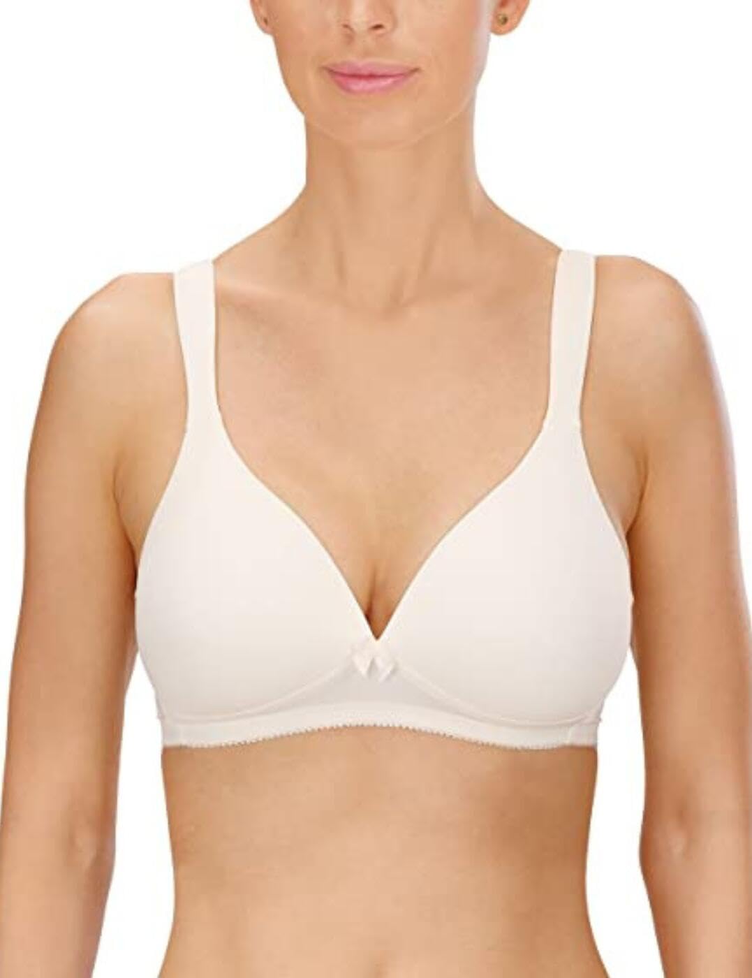 Naturana® BH Damen ohne Bügel [Cup A-D] I 100% Gepolsterte Träger I BH ohne Bügel mit nahtlosen Cups I Damen BH mit Unterbrustband 100 Champagner B