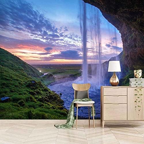 XLMING Wasserfall Dämmerung Landschaft Küche Esszimmer Arbeitszimmer Wohnzimmer TV Hintergrund Wand 3D Tapete-300cm×210cm