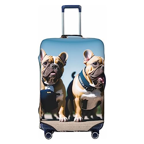 Miniks Reisegepäckhülle Französische Bulldogge, robuster Koffer-Schutz, passend für 45,7 - 81,3 cm große Gepäckstücke, Größe XL, Schwarz, X-Large