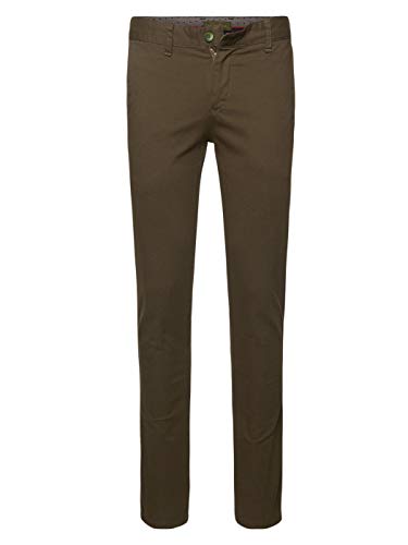 WOTEGA Herren Chinohose 141 Chino Slim fit, Grün (Forest Night 0414), W32/L32