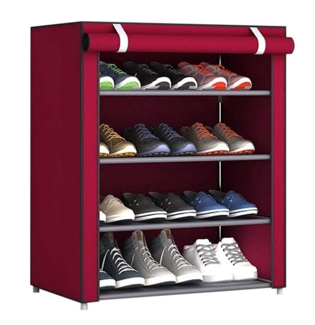 YIHANSS Schuhregal, Schuhregal, freistehendes Schuhregal, Schuhregal für Zuhause, Schlafzimmer, Wohnzimmer, Lagerregal, Flur, Eingangsbereich, Korridor (Farbe: Rojo, Größe: 60 * 30 * 72cm)