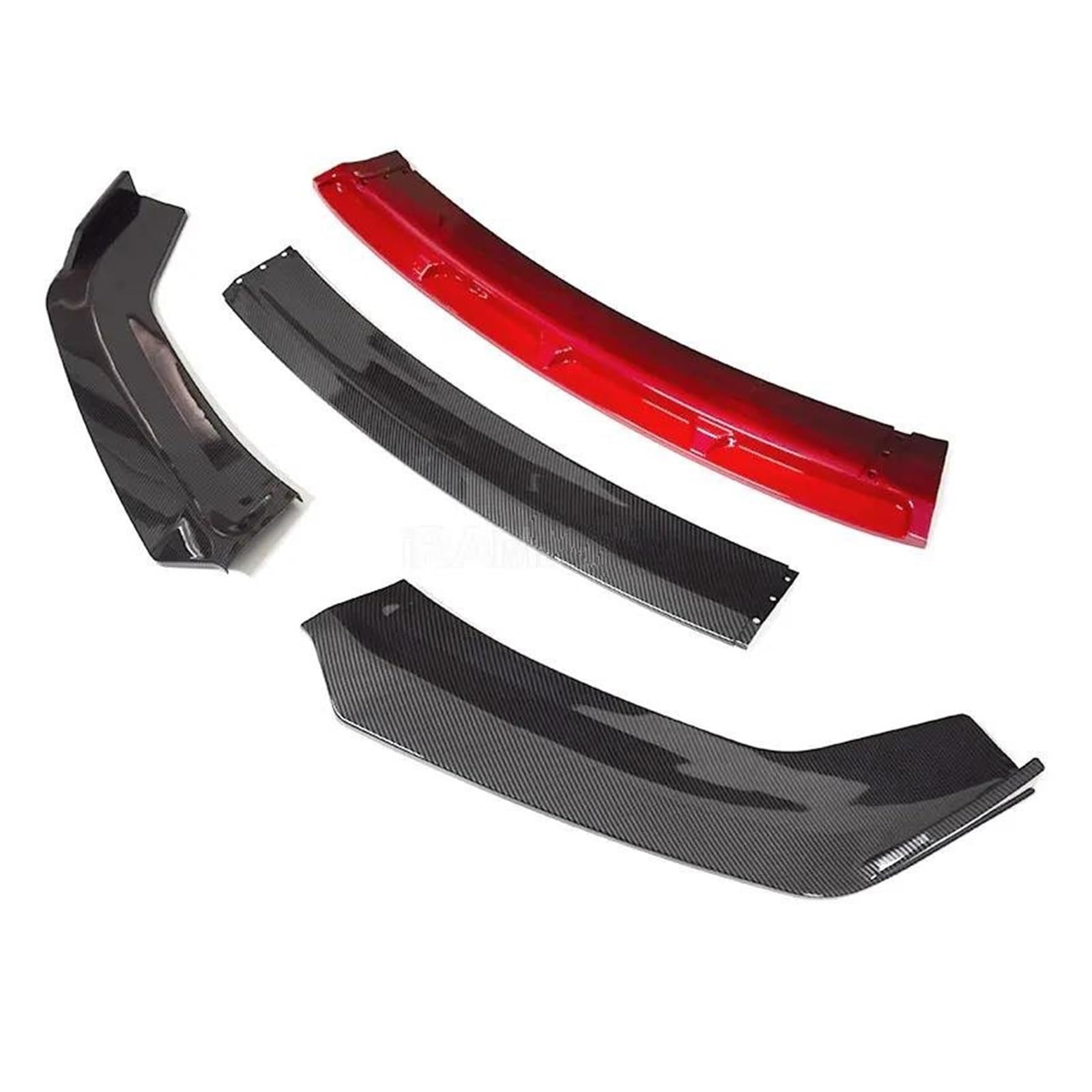 Splitter Für Peugeot 508 2019 Frontschürze Spoiler Schutz Platte Lip Typ Körper Kit Splitter Carbon Oberfläche Kinn Schaufel Frontlippe(Carbon Surface-red)