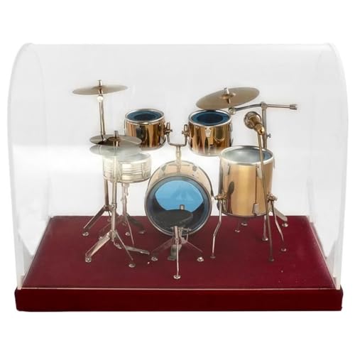 HVVENTY Miniatur Jazz Drum Kit Modell Mini Drum Becken Musikinstrument Modell Schlagzeug Set Erwachsene