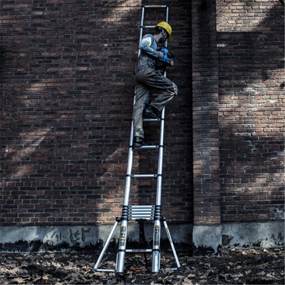 RASOANOA Teleskopleiter Leiter Teleskopleiter Aluminium-Teleskop-Ausziehleiter Mehrzweck-Ausziehleiter Mehrzweck-Teleskopleiter (Farbe: A, Größe: 3,5 m) Ehe Ambitious