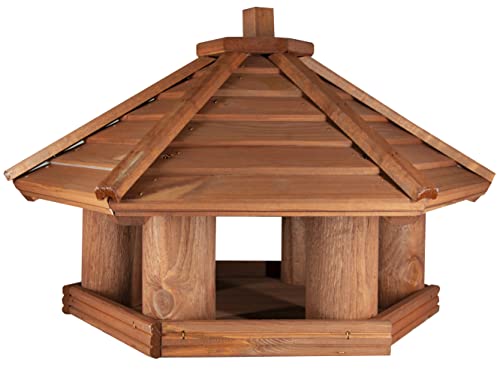 Vogelhaus zum Aufhängen - Vogelfutterhaus ohne Ständer - Futterhaus für Vögel - Vogelhäuser aus Holz - robuster Vogelhäuschen für Garten und Balkon - 39,5x49x45 cm