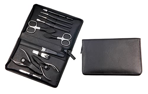 Hans Kniebes Sonnenschein Manicure-Etuis Manicure-Etui, Nappa-Vollrindleder schwarz, vernickelt 1 Stk.