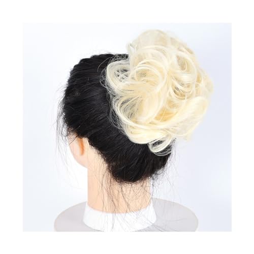 Haarteil Haargummi Lockiger, unordentlicher Haarknoten, Chignon, Donut, Haarpolster, elastisches Haar, synthetisches Haarteil for Frauen Haarverlängerung(613)