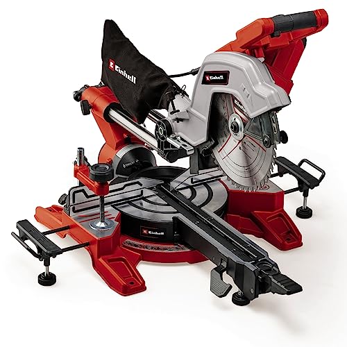 Einhell Zug-Kapp-Gehrungssäge TE-SM 10 L Dual (2.100 W, Ø 254 mm Sägeblatt, 305 mm Schnittbreite, 85 mm Schnitttiefe, Schnittlinienlaser, beidseitige Sägekopfneigung)