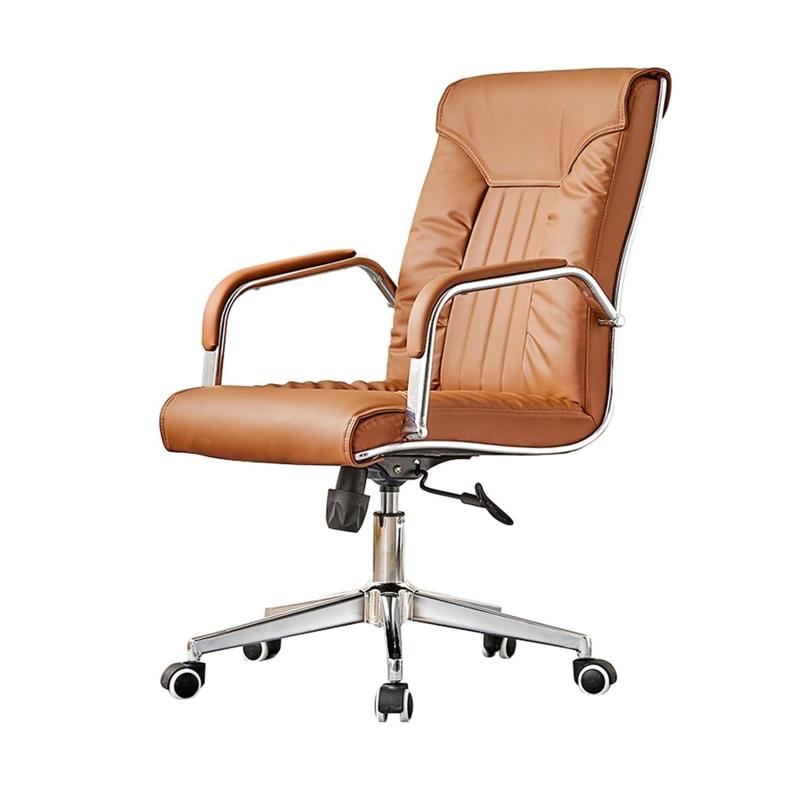 Zhaoj24-05 Bürostuhl Ergonomischer Chefsessel mit hoher Rückenlehne, PU-Leder-Bürostuhl mit Armlehne, ergonomischer Schreibtischstuhl for das Home-Office Schreibtischstuhl(Bruin)