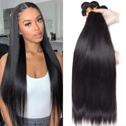 Human Hair Bundles Mayfair Straight Human Hair Bundles 1/3/4 Pieces Natural Black Cheap Human Hair Extensions 8-30 Inch Vendors Wholesale Hair human hair weave (Size : Remy Hair, Color : 18inches)