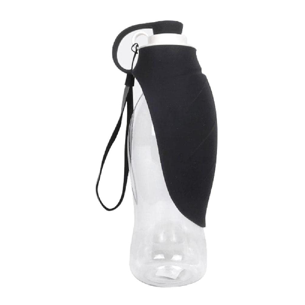 Ranuw 1 Stück weiche Lebensmittelqualität Silikon Blatt-Design tragbare Haustier Hund Wasserflasche 580 ml auslaufsicheres Geschenk einfach zu bedienen für Haustier Geschenk Hund Flaschenspender