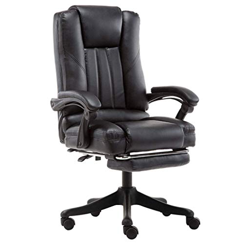 Chaise Bürostuhl mit Fußstütze, Home Office PC Schreibtisch Computer Racing Executive Stuhl, Ergonomischer Drehbarer 145° geneigter Lederstuhl Verstellbar mit Klapp- und Kopfstützenkissen Armlehnen,B