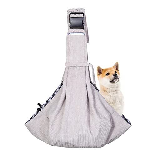 Haustier-Hunde-Tragetasche, freihändiger, atmungsaktiver Haustier-Einzelschulter-Rucksack, Hunde-Reisetasche mit verstellbarem Riemen und Tasche for den Außenbereich, Gelb/91(Color:Light Grey)