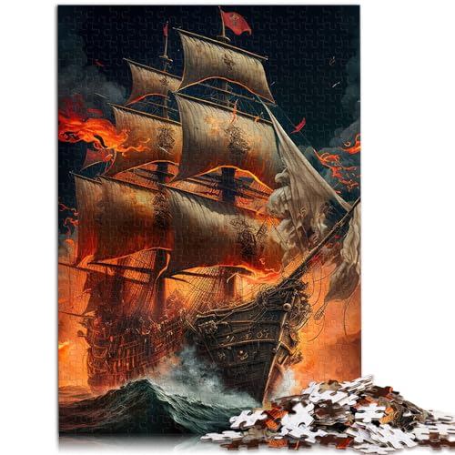 Puzzles Geschenke Spielzeug Piratenschiff Puzzles für Erwachsene 1000-teiliges Holzpuzzle Spielzeug Puzzles Lernspiele Stressabbauende Puzzles 1000 Stück (50x75cm)