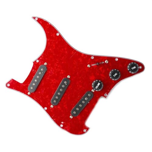 Standard-Pickguard-Tonabnehmer Professioneller 11-Loch-3-lagiger SSS-Single-Coil-Schlagbrett-Tonabnehmer für E-Gitarre mit vorverkabelter Schlagplatte (Color : 5)