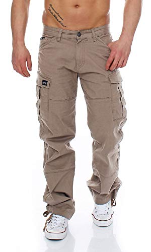 Big Seven Brian Cargo Hose Comfort Fit Herren Jeans, Farbe:Beige (Moon Rock), Hosengröße:W34/L30