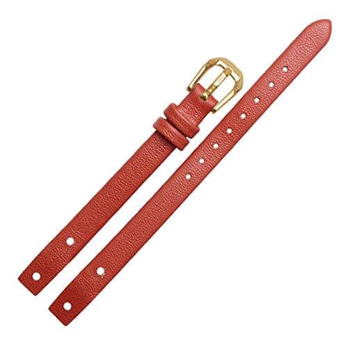 SCRUBY Echte Leder Lady Watchbänder für f ossil ES4340 ES4119 ES4000 Beobachten Sie Gurte mit Schraube 8 mm rot schwarz blau WhiteBracelet(Brown gold,10mm gold clasp)