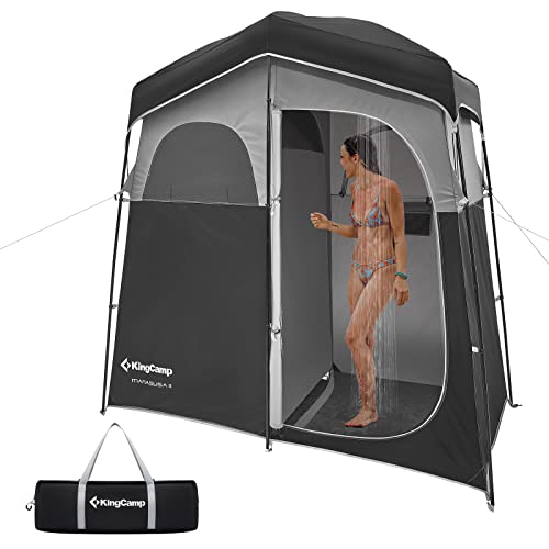 KingCamp Übergroße Outdoor-Duschzelte für Camping, Ankleidezimmer, tragbarer Unterschlupf, Umkleidekabine, Dusche, Privatsphäre, Einzel-/Doppelduschzelt, 200 x 105 x 203 cm