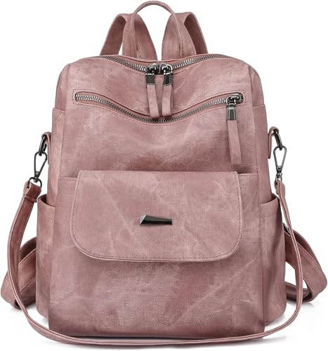 letaofang Frauen Rucksack Wasserdicht Anti-Diebstahl Leichtgewicht PU Mode Reisen Mehrzweck Cabrio Geldbörse Umhängetasche Handtasche Rucksack