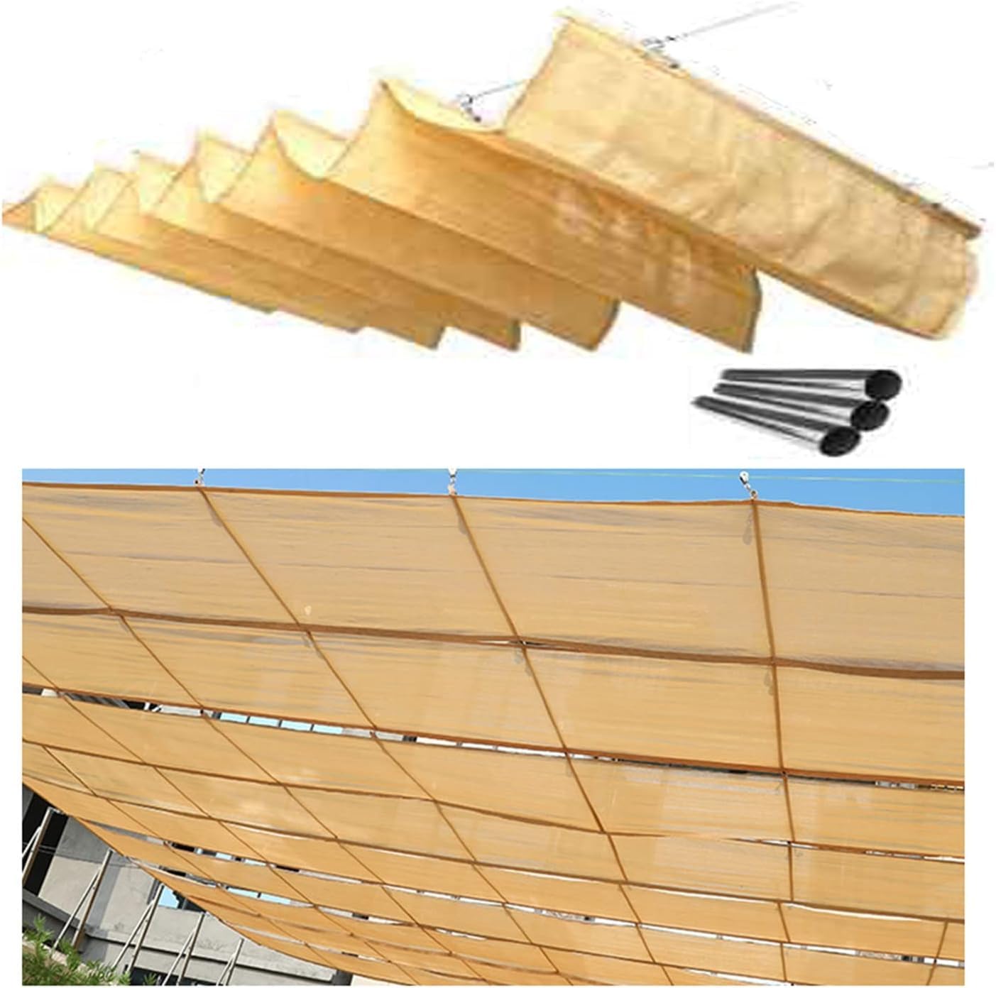 Hängende Wellen-Schattenabdeckung, einziehbare Pergola-Sonnenschutz-Abdeckung für den Außenbereich, Pergola mit einziehbarem Dach, Wellen-Schatten-Abdeckung für den Außenbereich, Wellen-Mark