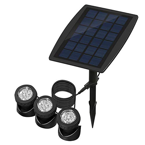 ALLOMN Solar Teichbeleuchtung, Draussen Tauchstrahler Einstellbare Unterwasserleuchten RGB-Farbwechsel, Vier Lichtmodi, IP68 wasserdicht, 18 LEDs, Auto Ein/Aus (Set von 3 Leuchten)