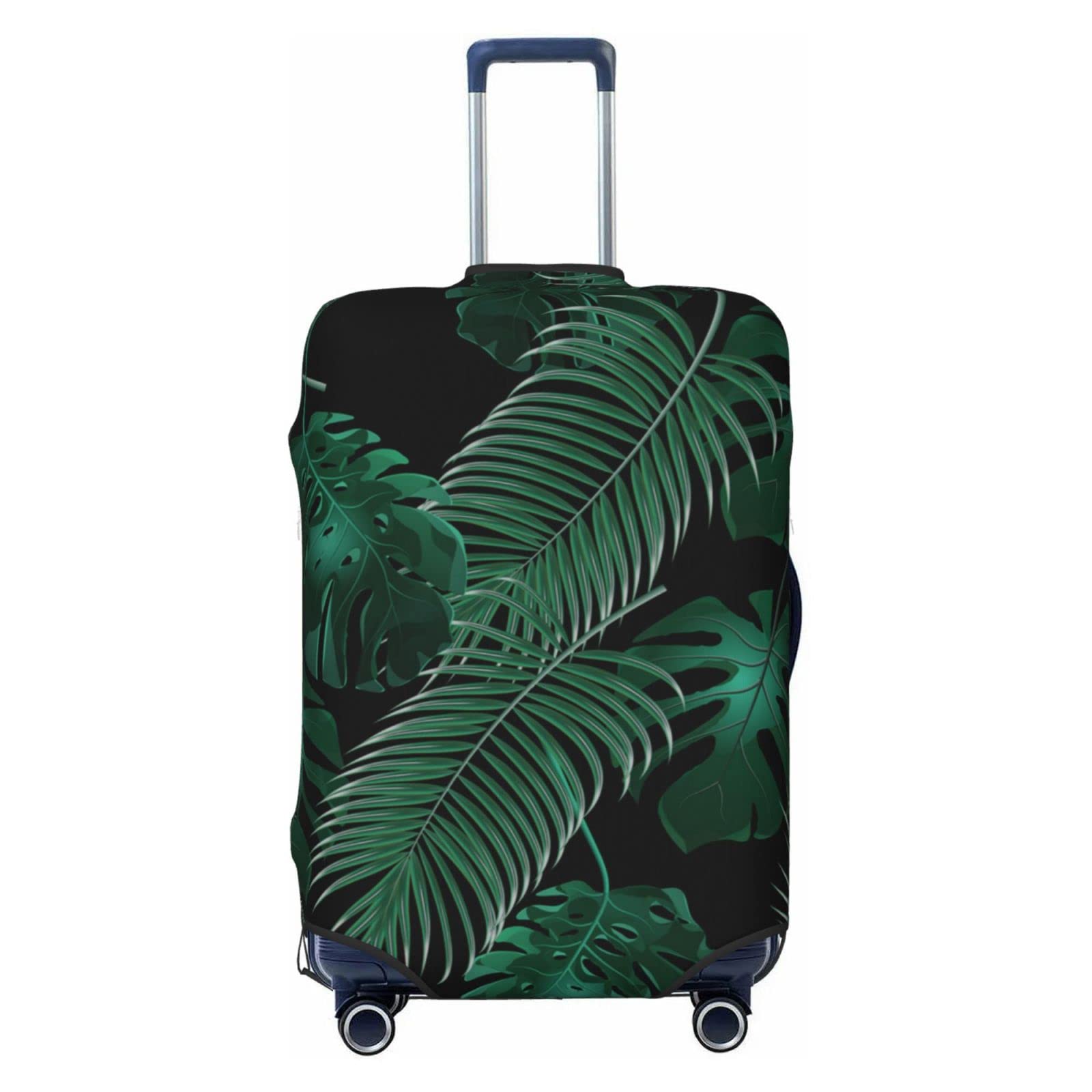 Miniks Banana Leaf Green Travel Luggage Cover Durable Suitcase Protector Fits 18-32 Inch Luggage Large, Schwarz, Large