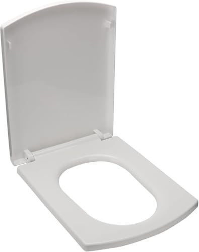 Toilettensitz, Toilettenzubehör, Toilet Seat Toilet Seat Soft Close Toilet Seat with Quick Release Easy Clean, Simple Top Fixing, Adjustable Hinge Rectangular(37x47cm)