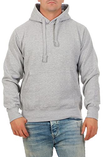 Happy Clothing Herren Pullover mit Kapuze Pulli, Größe:3XL, Farbe:Grau meliert