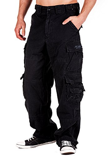 Jet Lag Herren Hose Cargohose 007 schwarz S/30