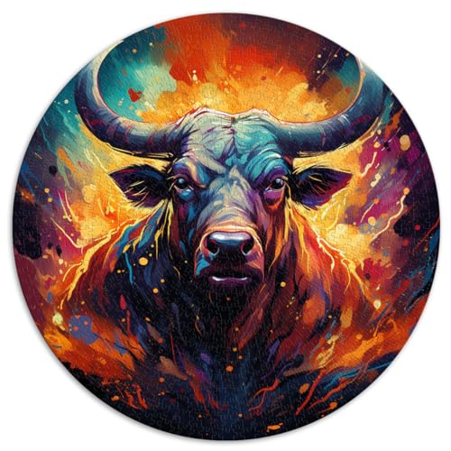 Puzzles Spiele Buffalo Watercolor 1000-teiliges Puzzle für Erwachsene 67,5x67,5cm Pädagogisches Stressabbau-Spielzeug-Puzzle Anspruchsvolles Spielpuzzle