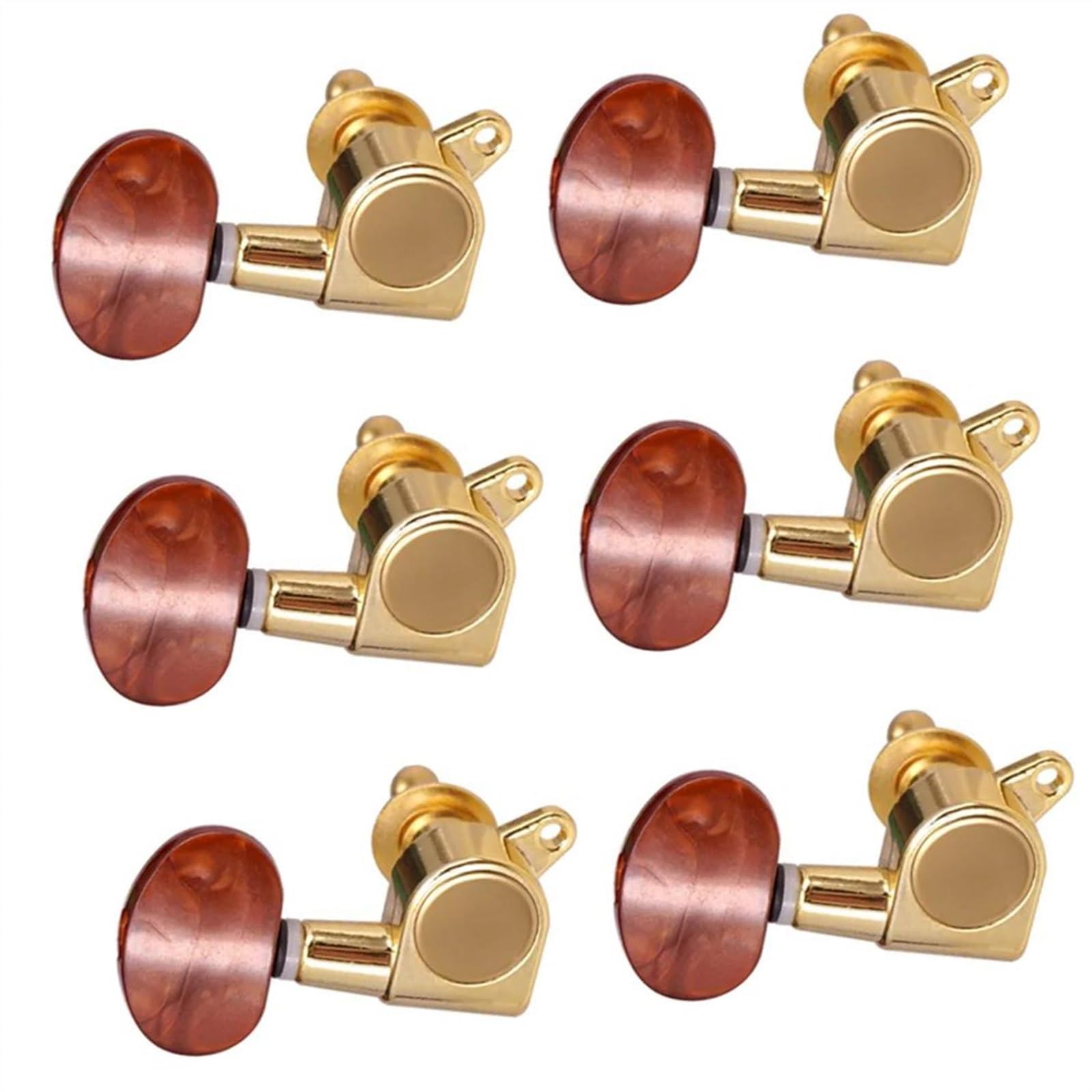 Strings Tuning Pegs Mechaniken Für Gitarre 6er-Pack Gitarren-Stimmstifte, links/rechts, Stimmwirbel mit geschlossenem Knopf, Ersatz-Instrumententeile