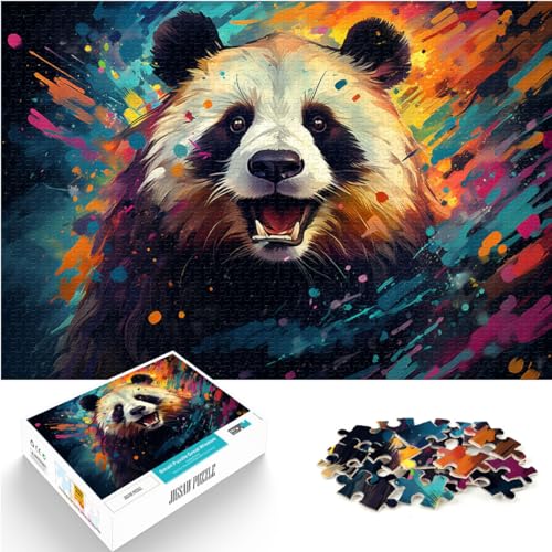 Puzzlespiele, Farbzeichnung eines Fantasy-Pandas, Puzzles für Erwachsene, 500 Puzzle-Spielzeug, Holzpuzzle als Geschenk für die ganze Familie, 500 Teile (38 x 52 cm)