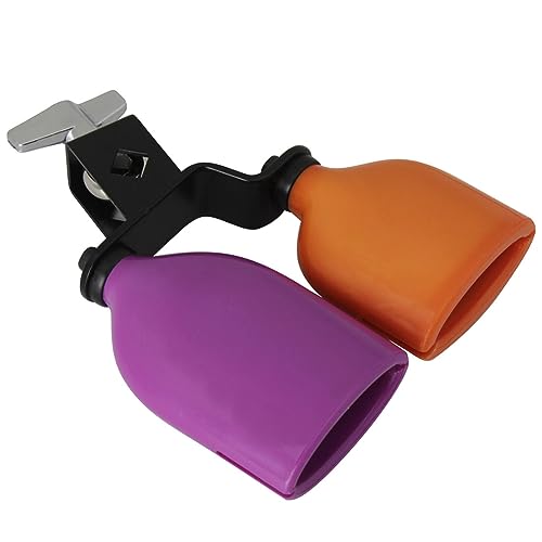 Knadgbft Bicolor Cowbell Für Schlagzeug Set Hohe Und Tief Töne Doppel Montiert Bell Kit Percussion Instrumente Mittlere Größe Einfach Zu Bedienen